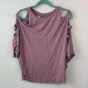 Women's Mauve Plum Cold Shoulder Top